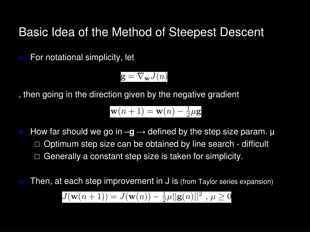 PPT - Steepest Descent Method PowerPoint Presentation, free download -  ID:9212605