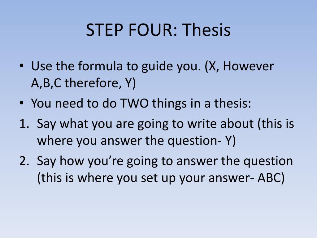 thesis formula for apush
