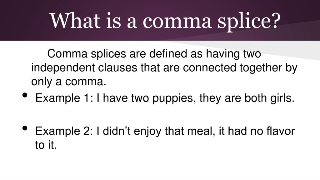 comma splice examples and corrections pdf