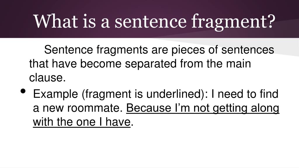a fragment sentence