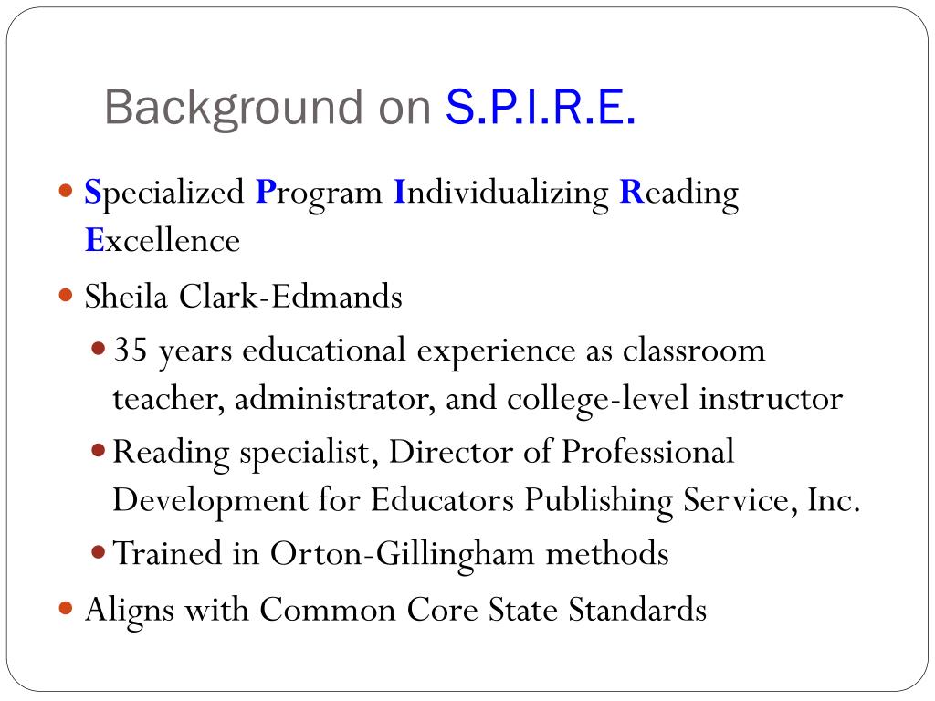 PPT S.P.I.R.E Reading Intervention program PowerPoint Presentation PPT S.P.I.R.E Reading Intervention program PowerPoint Presentation
