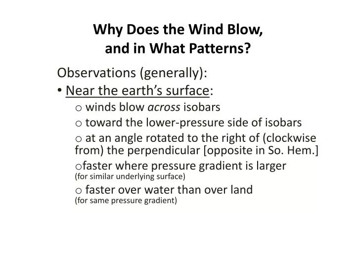 PPT Why Does the Wind Blow, and in What Patterns? PowerPoint