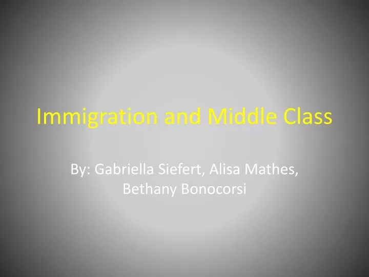 PPT Immigration and Middle Class PowerPoint Presentation, free