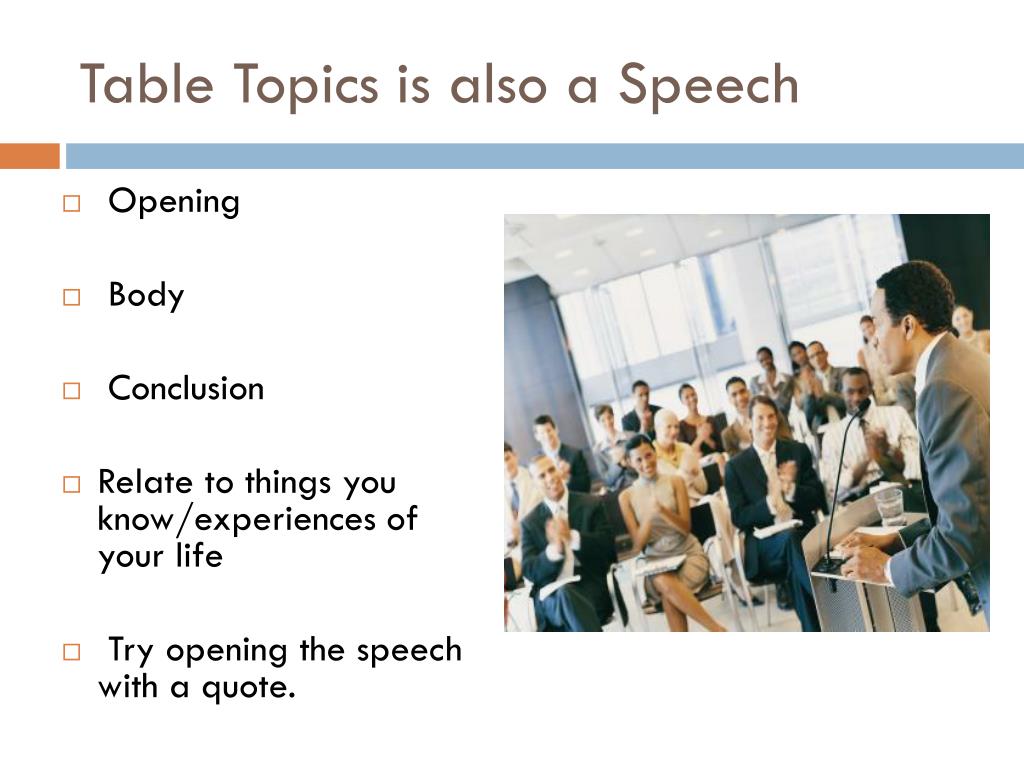 how to give a good table topics speech