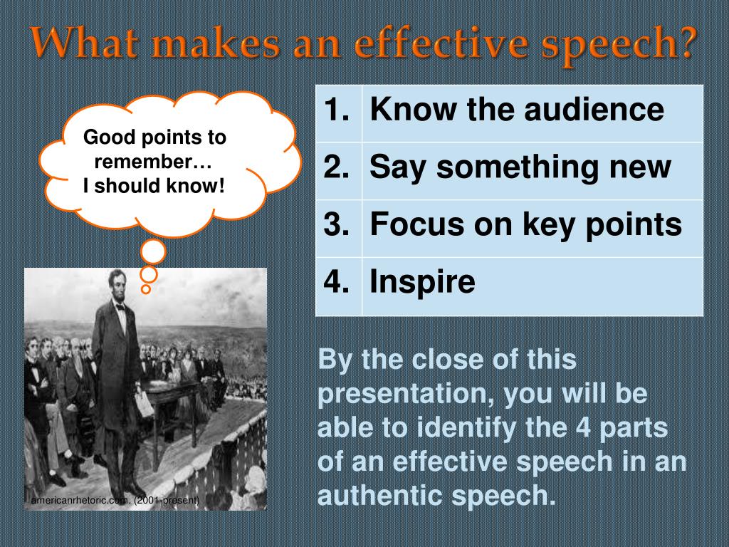 what makes a political speech effective