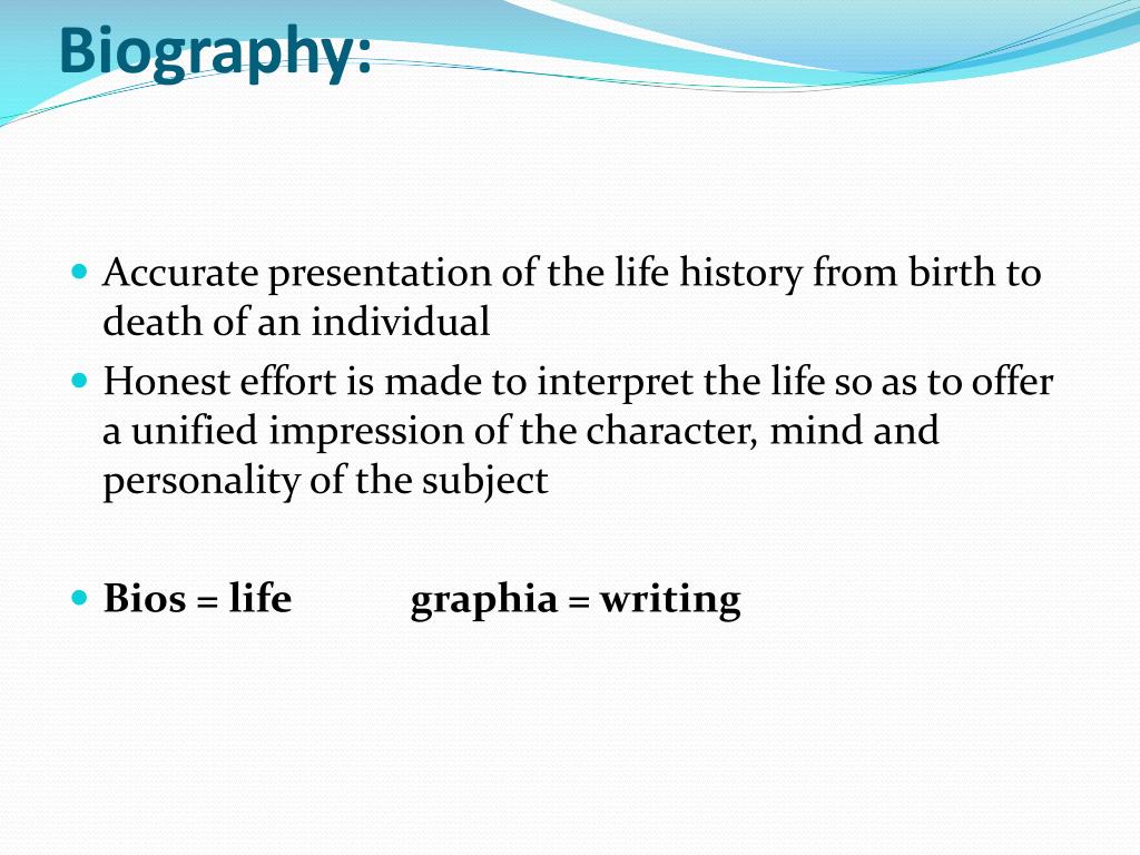 biography definition kid version