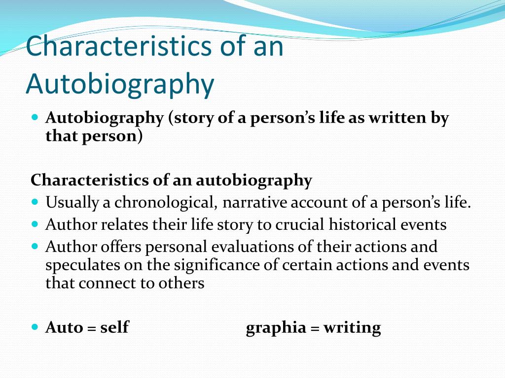 characteristics of the autobiography genre