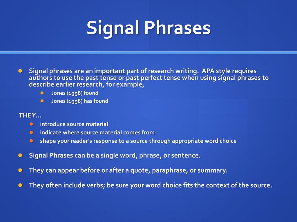 signal phrases for research papers