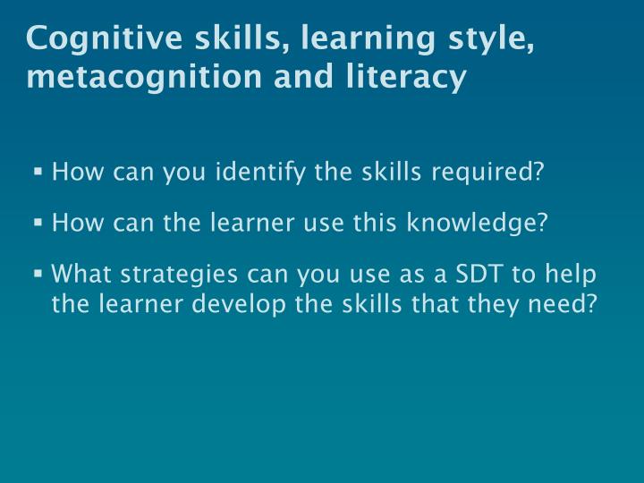 cognitive style and learning style cognitive style and learning style