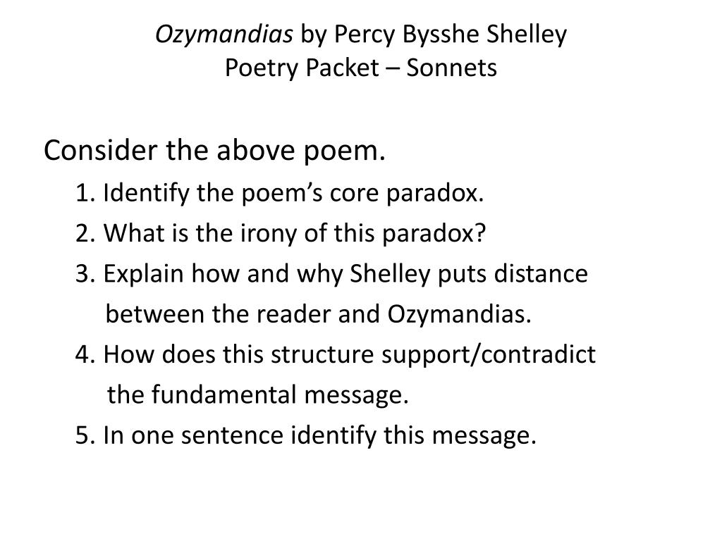 shelley poem ozymandias