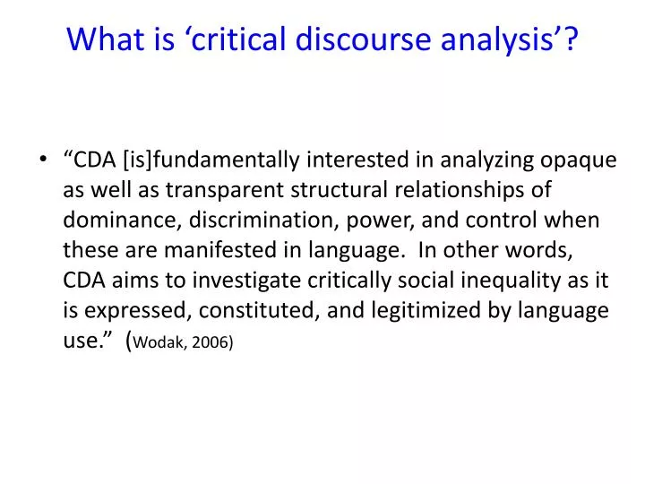 PPT What Is critical Discourse Analysis PowerPoint Presentation 