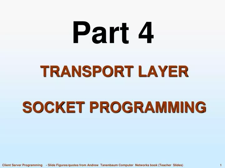 PPT - Transport Layer Socket programming PowerPoint Presentation, free ...