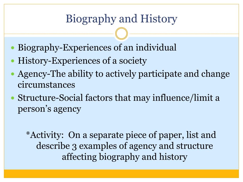 biography definition sociology