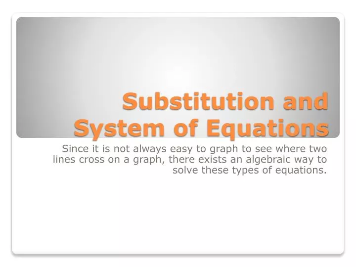 substitution and system of equations n.
