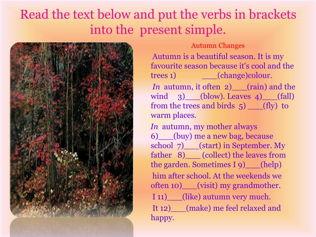 Autumn перевод с английского на русский. My favourite Seasons 6 класс.