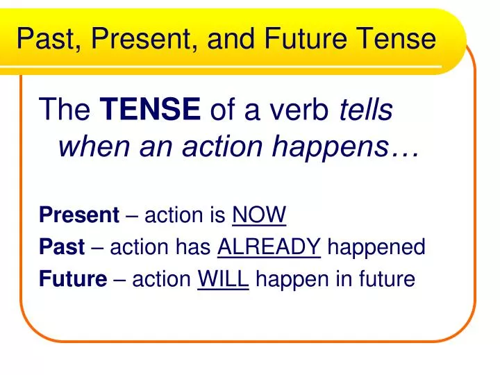Ppt Past Present And Future Tense Powerpoint Presentation Free 