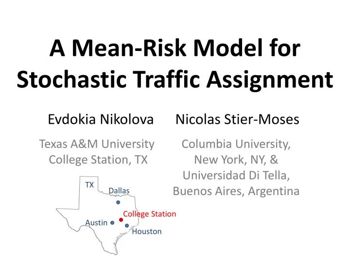 stochastic traffic assignment