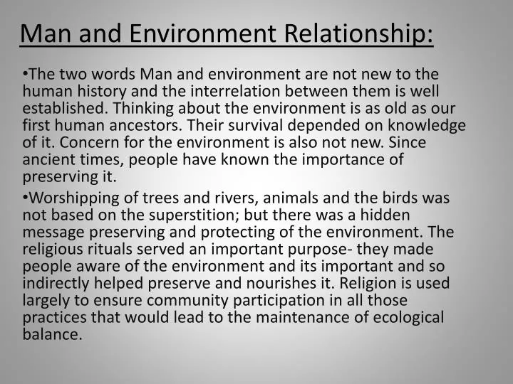 PPT Man and Environment Relationship PowerPoint Presentation, free