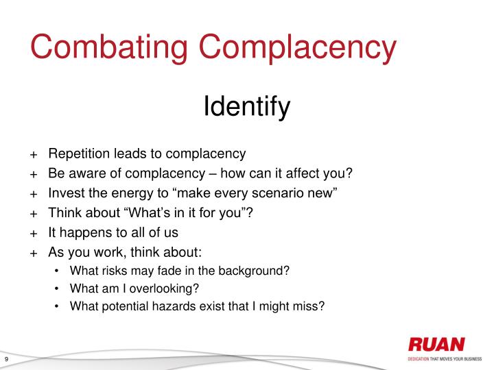 PPT - Awareness of Complacency Safety & Compliance PowerPoint ...