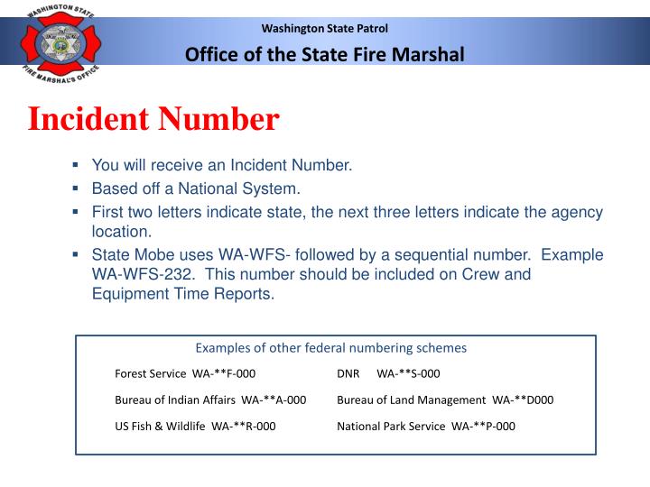 ppt washington state patrol office of the state fire marshal washington state patrol incident report