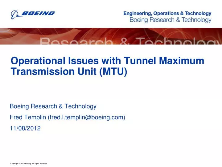 PPT Operational Issues with Tunnel Maximum Transmission Unit (MTU