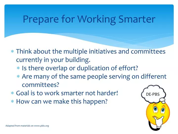 prepare for working smarter n.