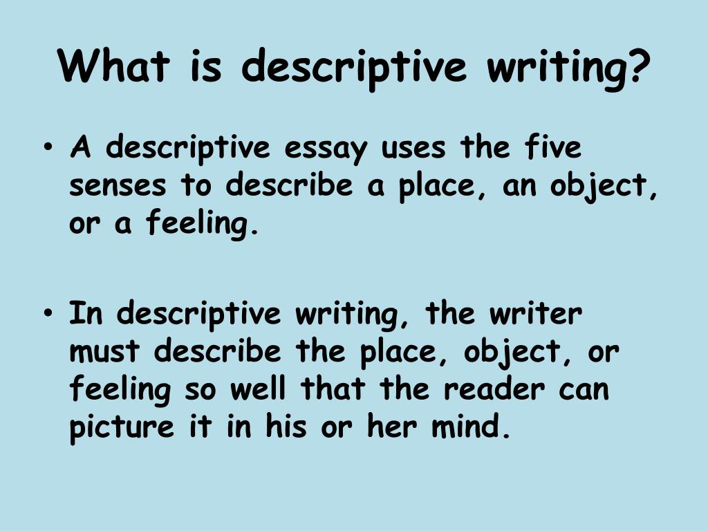 writing descriptive essay ppt