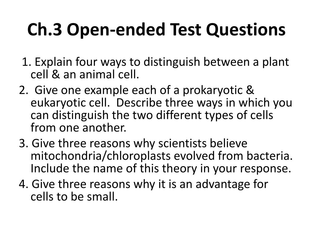 PPT  Open-ended Test Questions PowerPoint Presentation, free download  - ID:2533374