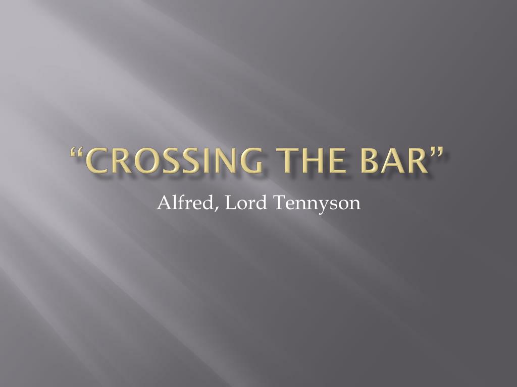 crossing the bar tennyson analysis