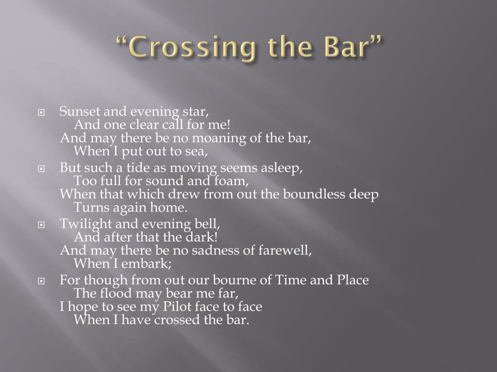 tennyson poem crossing the bar