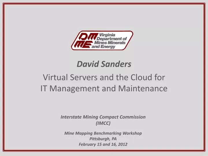 david sanders virtual servers and the cloud for it management and maintenance n.