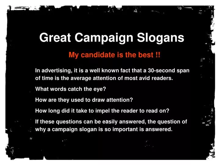 PPT - Great Campaign Slogans PowerPoint Presentation, free ...