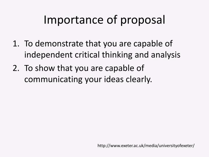 importance of research proposal to the supervisor