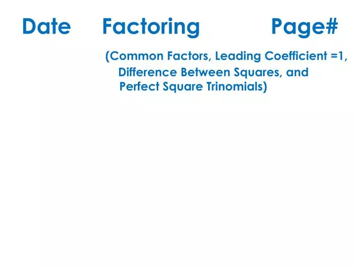Ppt Common Factor Powerpoint Presentation Free Download Id