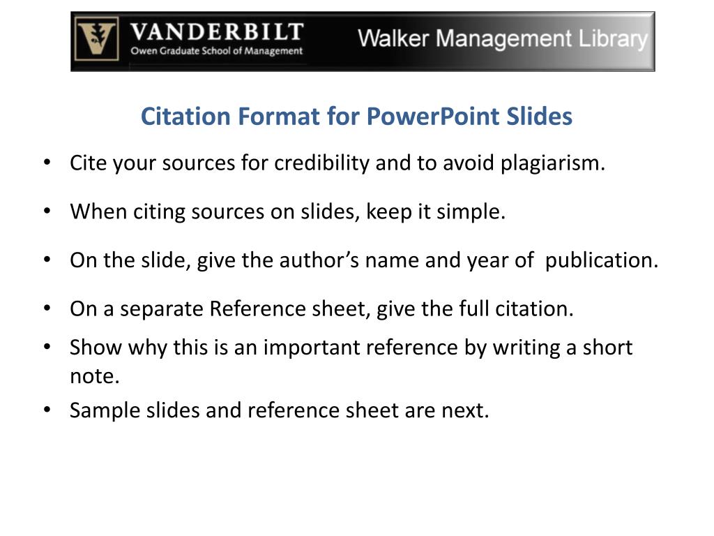 proper citations in powerpoint presentations