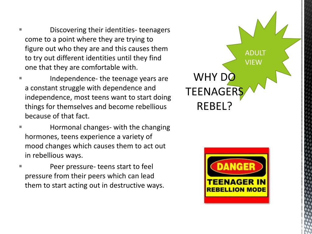 teenage rebellion thesis