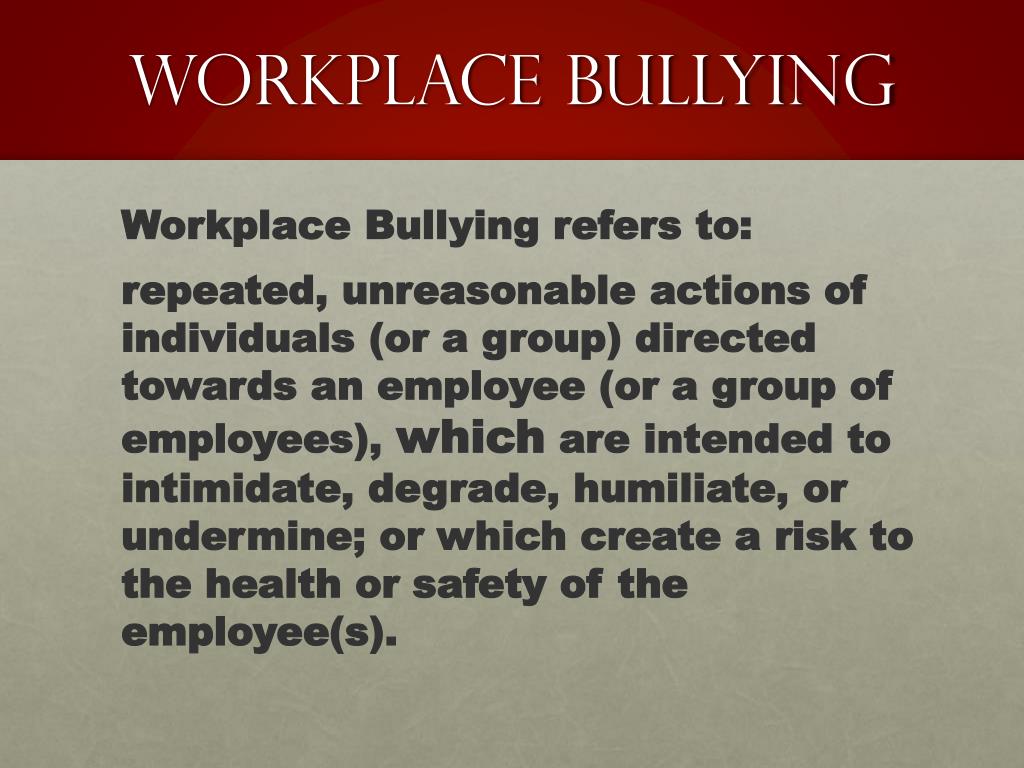 PPT - Bullying in the Workplace PowerPoint Presentation, free download ...