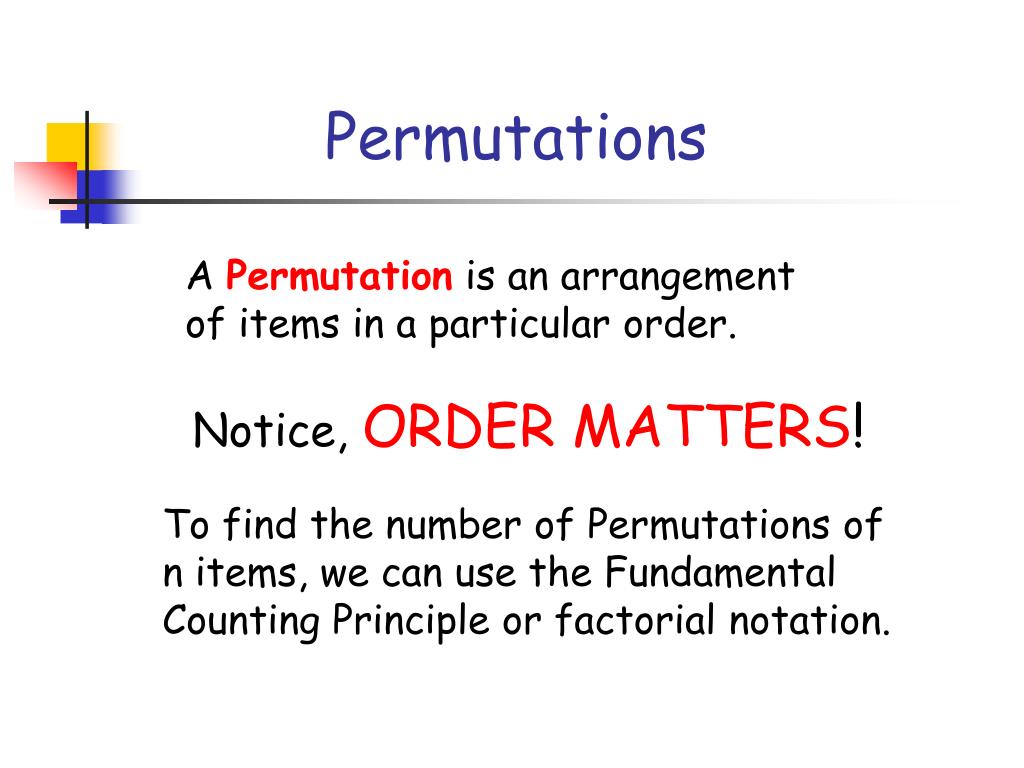 does order matter in permutations