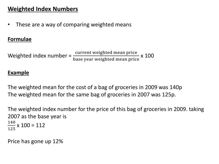 Ppt we will look at simple index numbers chain base index numbers