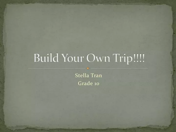 build your own trip n.