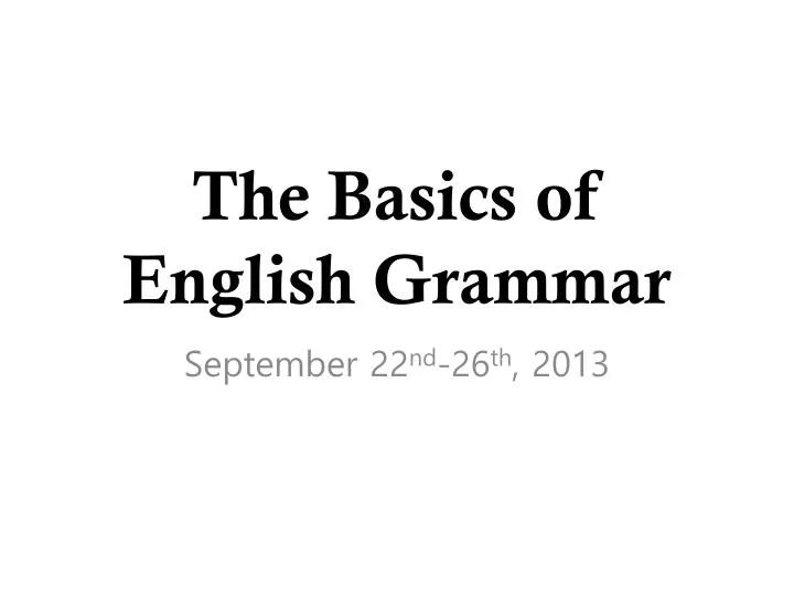 basic english grammar presentation