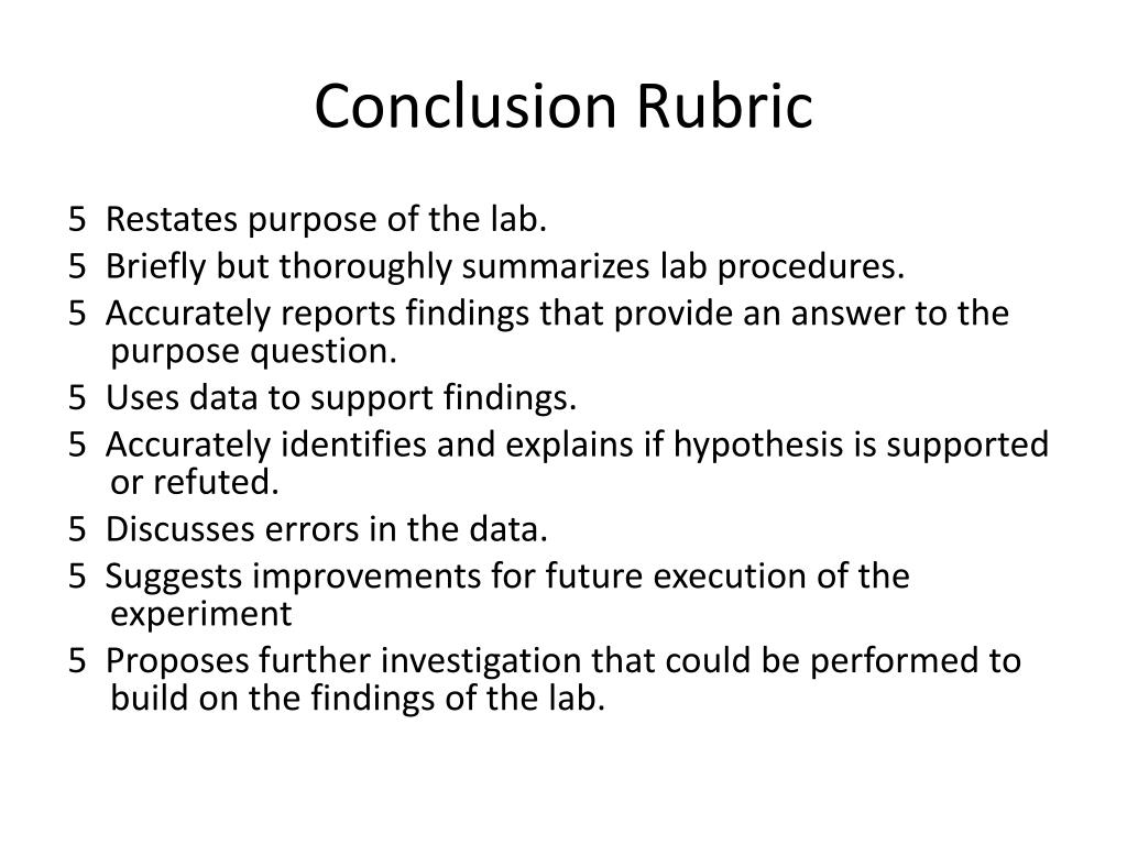how to write a conclusion for a lab
