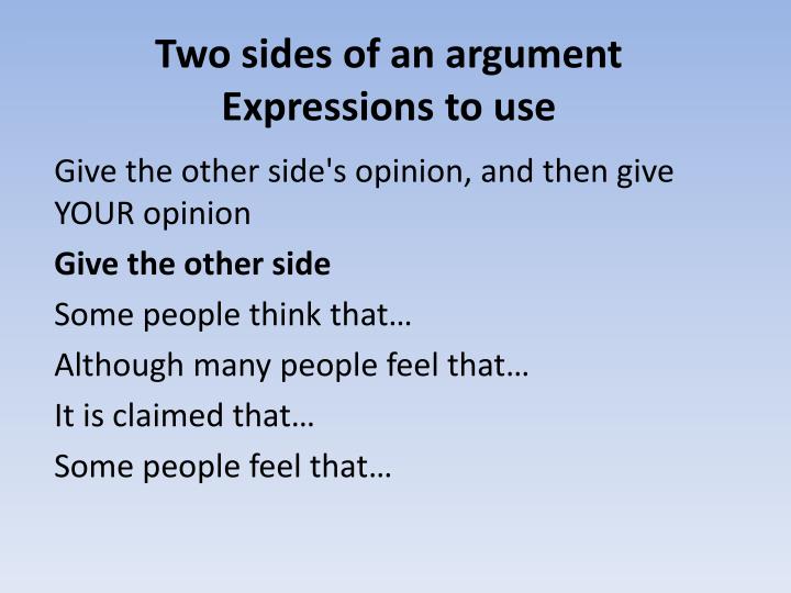both sides argument essay