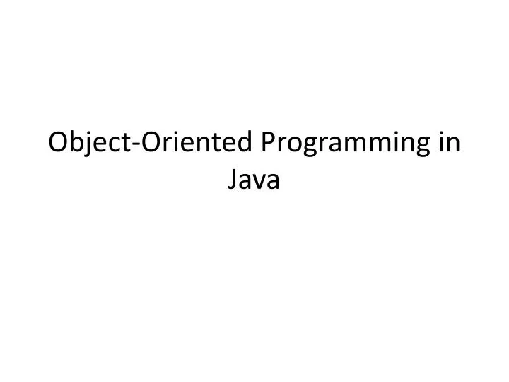 object oriented programming in java n.