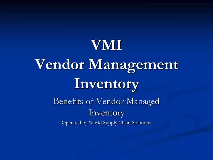 Vendor Managed Inventory Process Flow Chart