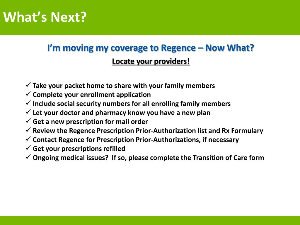 PPT - I’m moving my coverage to Regence – Now What? Locate your ...