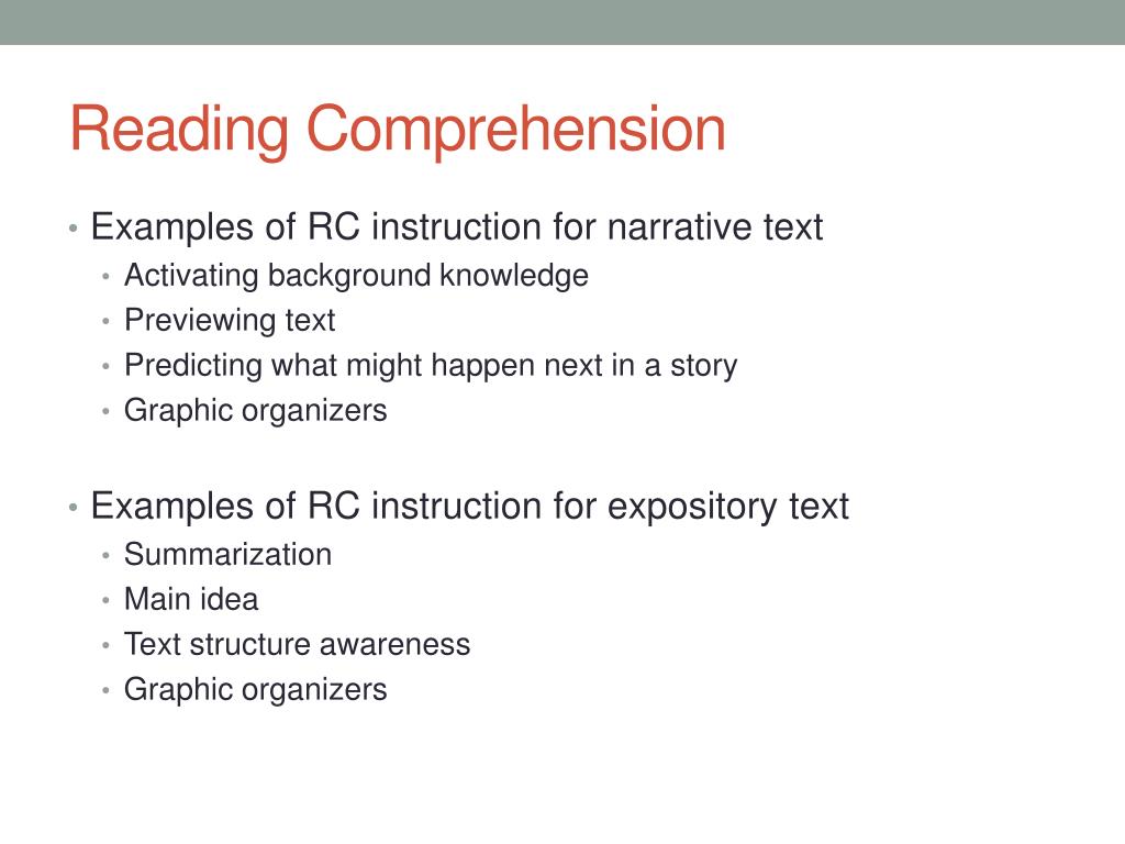 reading comprehension methodology