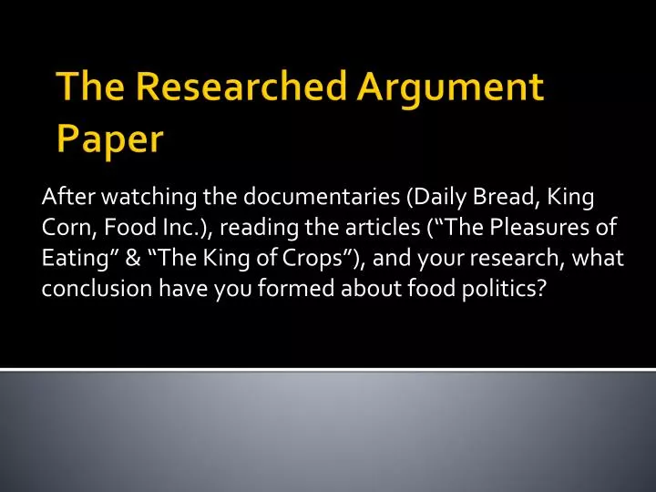 what is argument in research paper