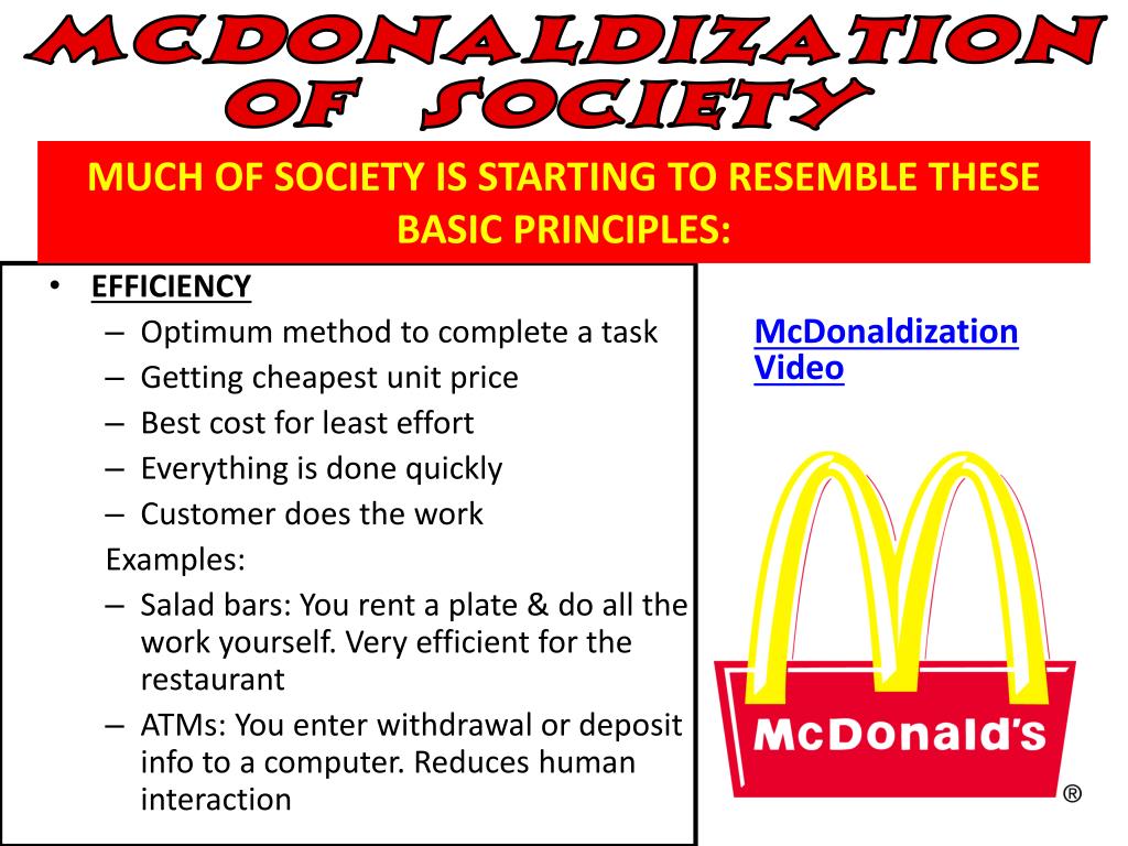 the mcdonaldization thesis explorations and extensions