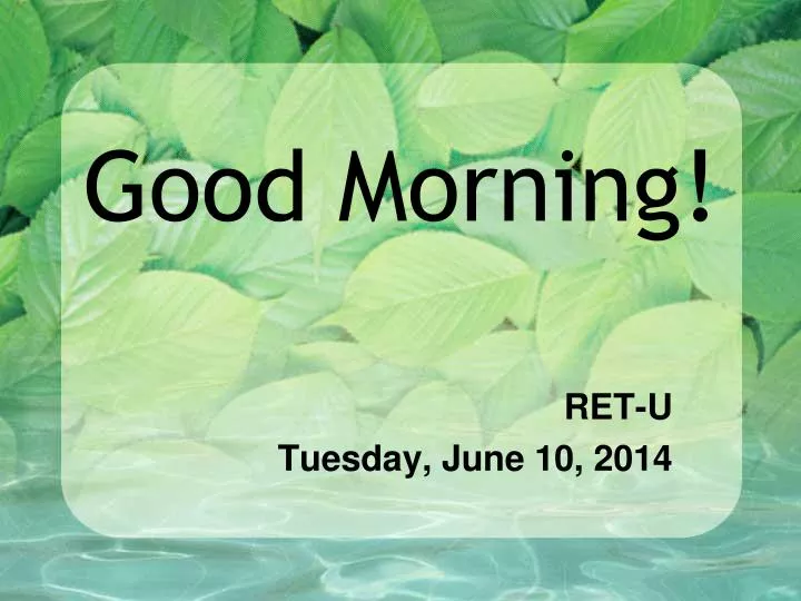 Ppt Good Morning Powerpoint Presentation Free Download Id